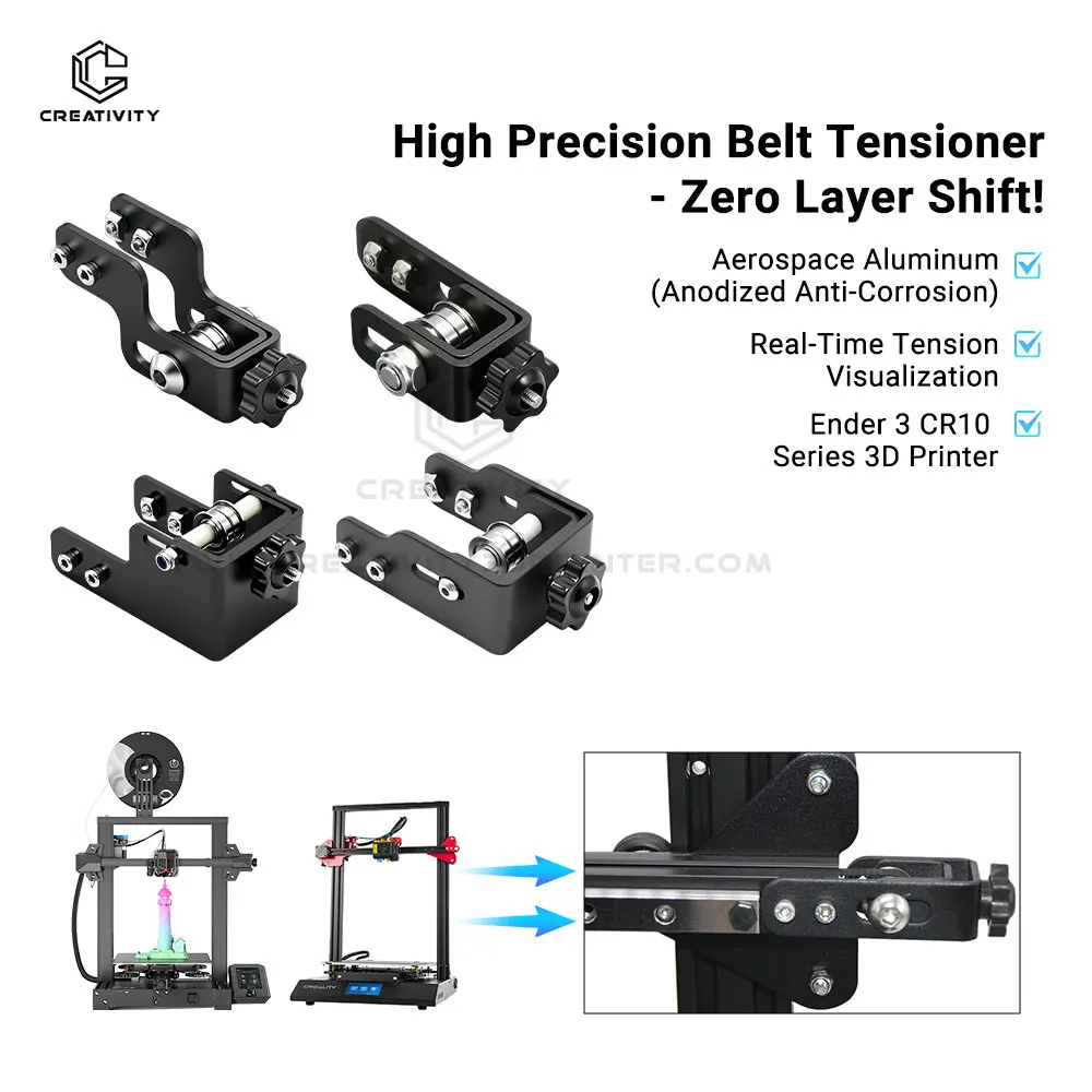 

For Ender 3 CR10 Series 3D Printer Belt Tensioner X-axis 2020 2040 4040 Profile Y axis Synchronous Belt Timing Stretch Tension