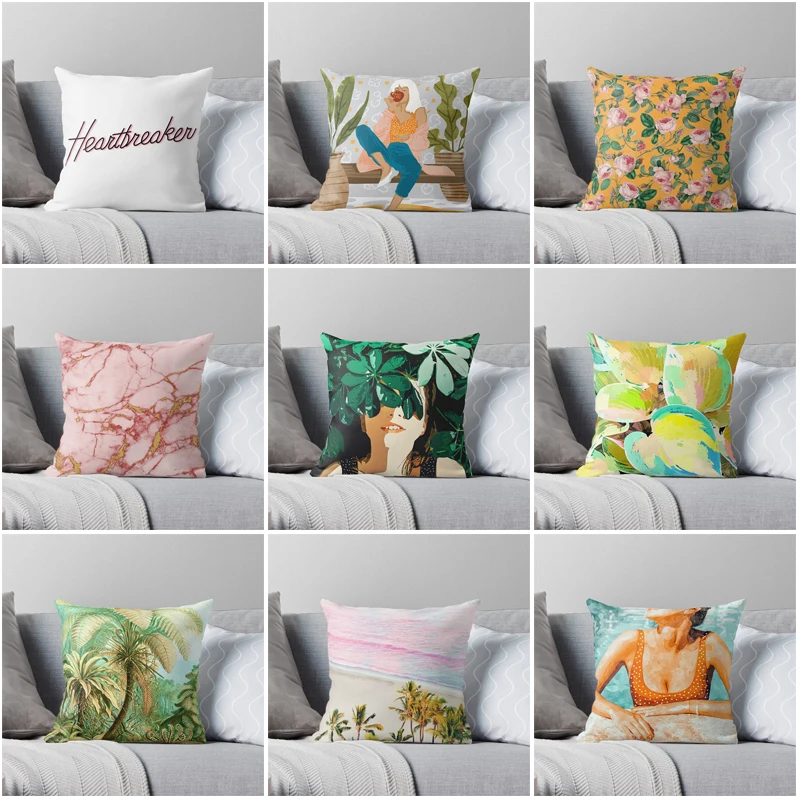 Forest trees pattern  pillow case Cushion covers autumn Forest trees 45X45cm nordic 40x40cm 50x50 60x60cm Modern sofa House bed