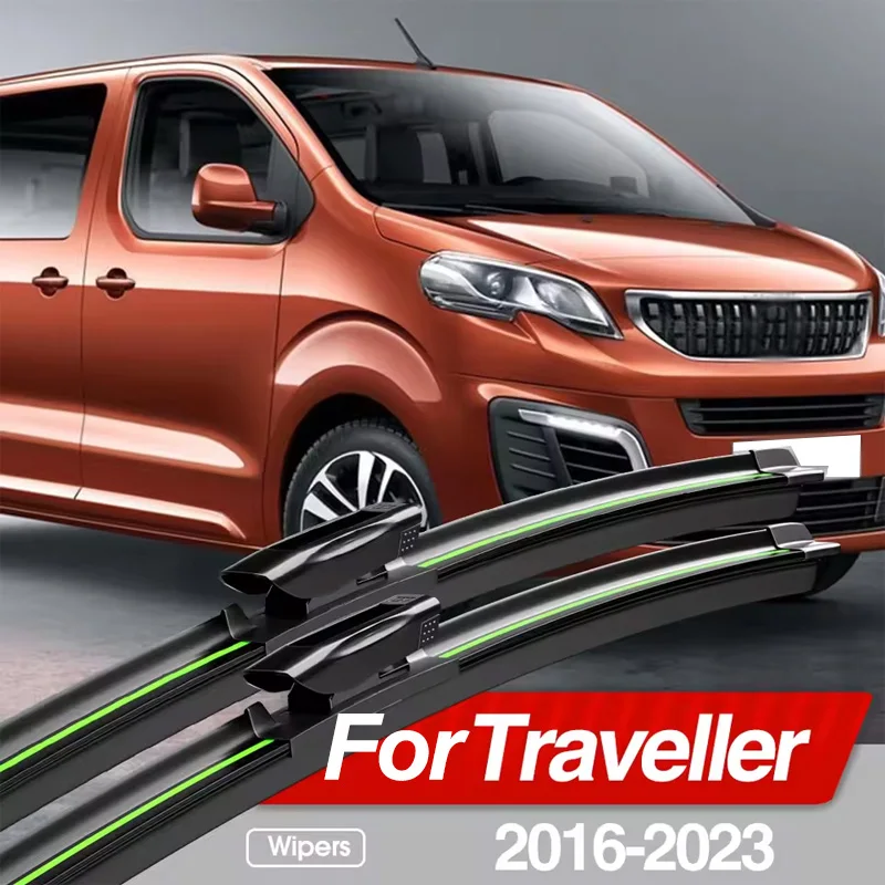 For Peugeot Traveller 2016-2023 Front Windshield Wiper Blades 2pcs Windscreen Window Accessories 2017 2018 2019 2020 2021 2022