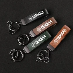 Leather Metal Motorcycle Key Ring Chain Keyring Buckle Pendant For YAMAHA MT09 MT10 YZF R1 R3 R6 FZ1 FZ8 Anti-lost Accessories