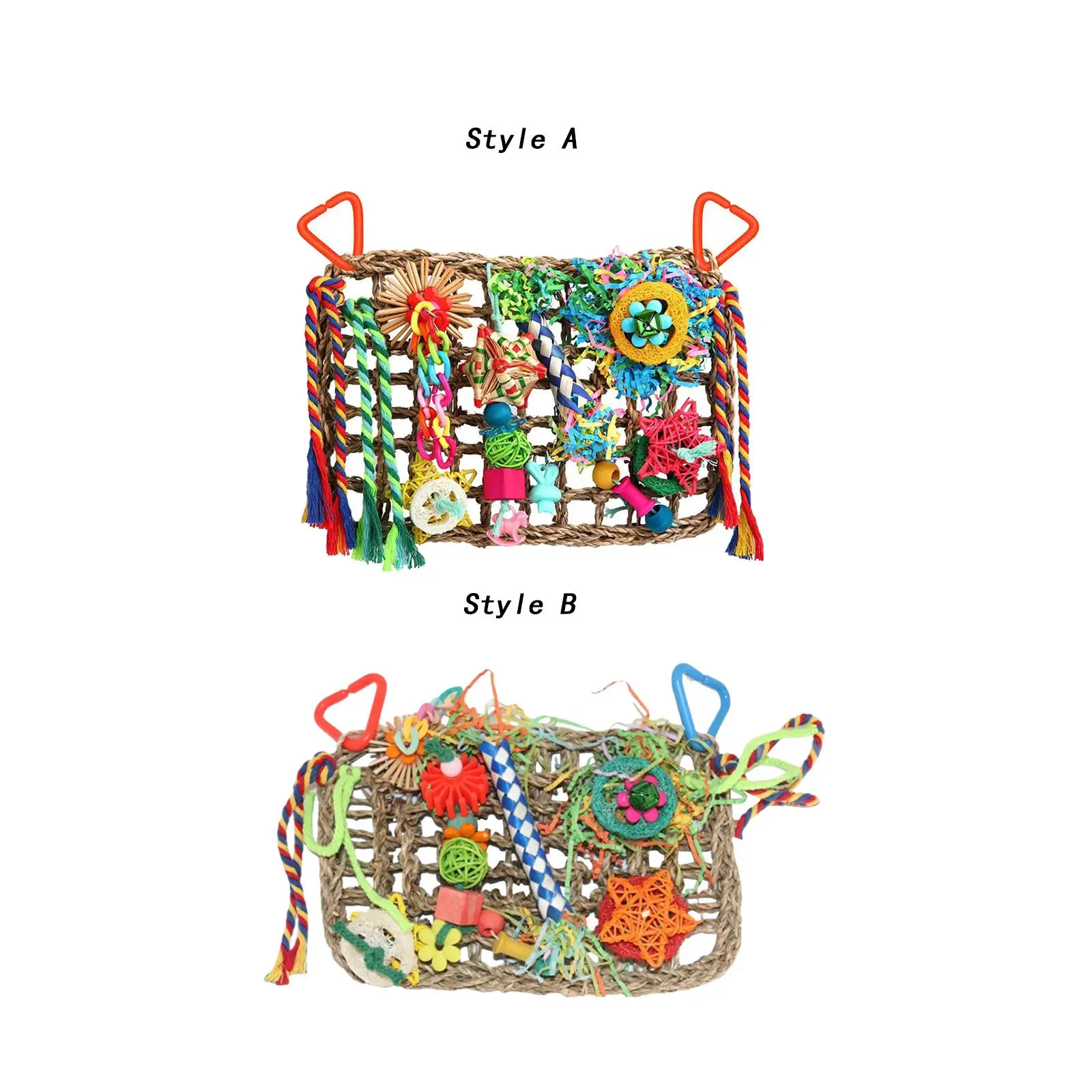 Bird Foraging Wall Toy Colorful 7x11 inch for Lovebird Macaws Parakeets