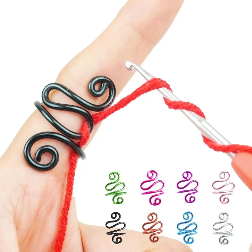 Handmade Crochet Tension Ring Adjustable Hook Ring Yarn Tension Ring For Crochet Lovers Sewing Knitting Accessories