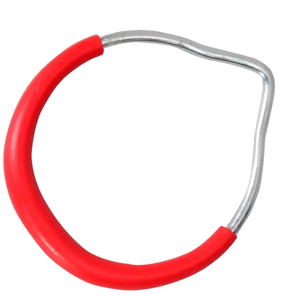 Red Comfortable Hand Held Gym Rings Swing Replacements Plastic Toys