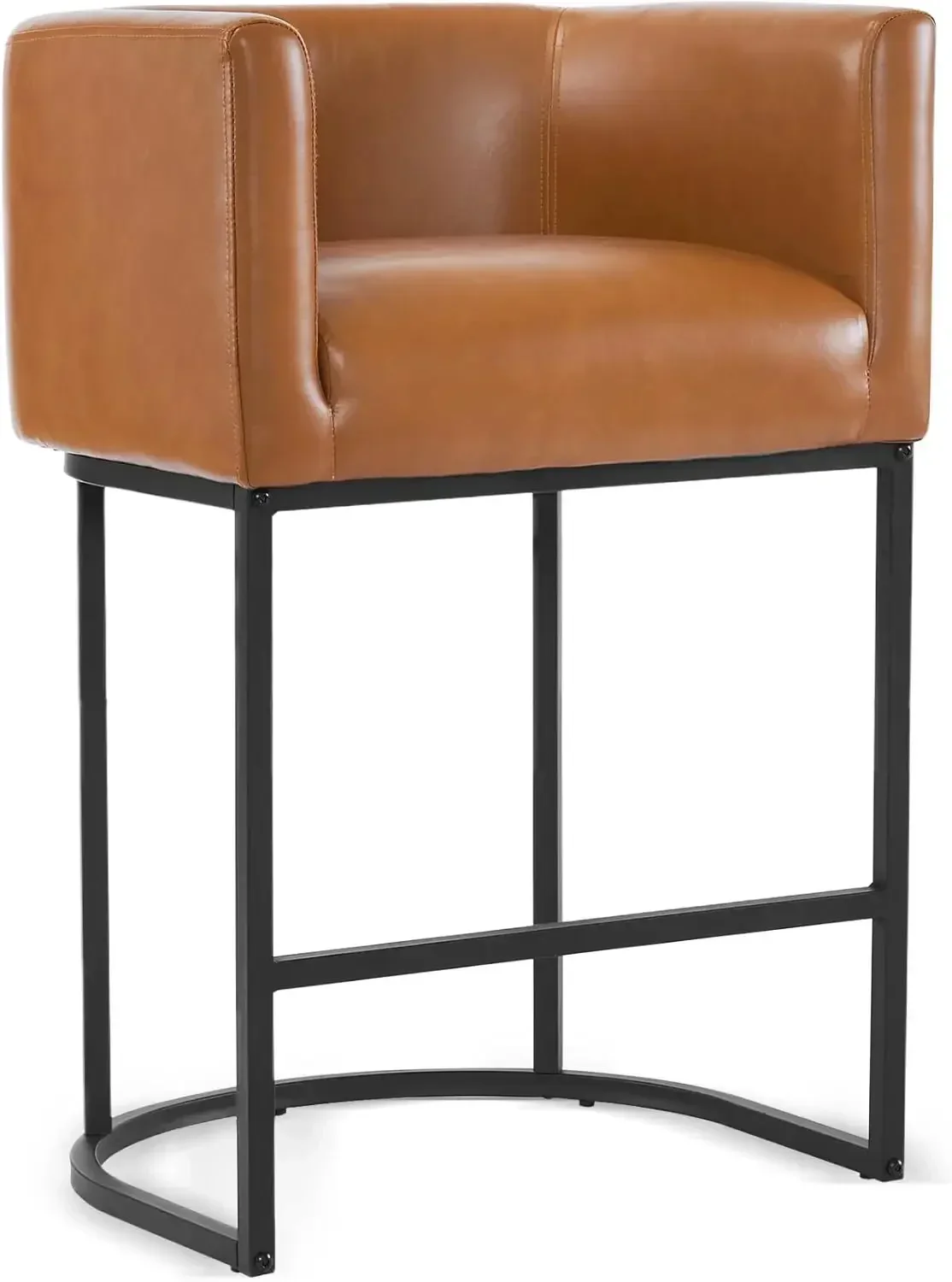 27" H Counter Height Bar Stools Set of 3, Modern Barrel Counter Stools , Barstools for Kitchen Island,Yellowish Brown
