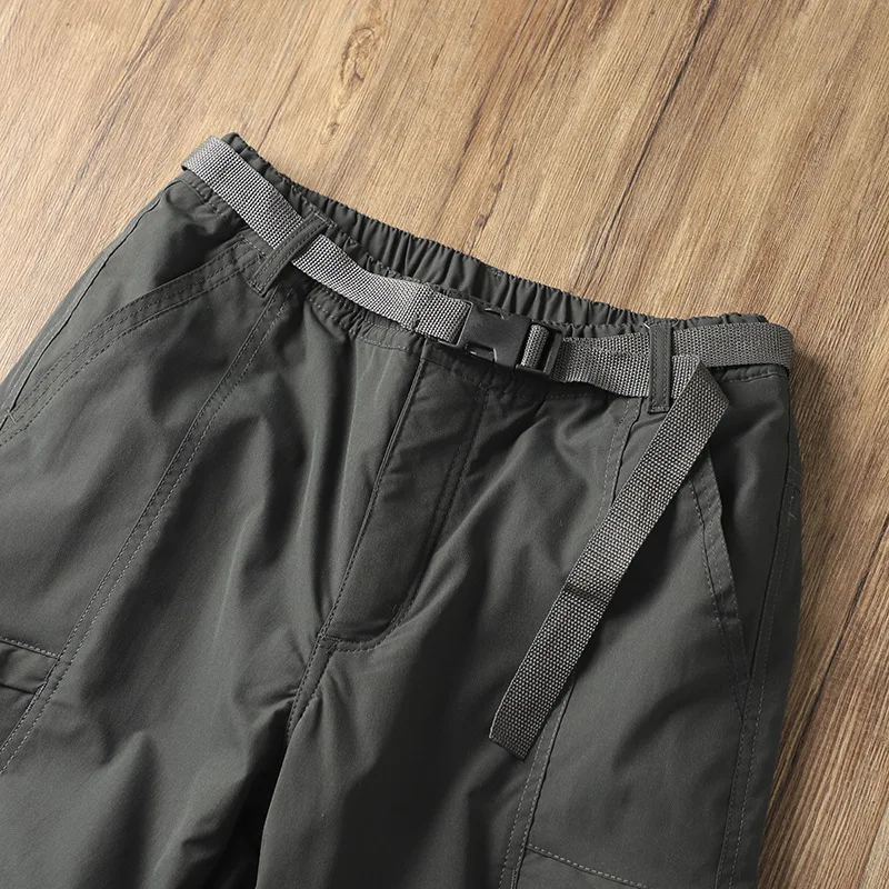 Outdoor Workwear Pants Men's Loose Fleece Lined Thick Soft Hiking Pants Windproof Waterproof Polyester Fiber Straight Leg