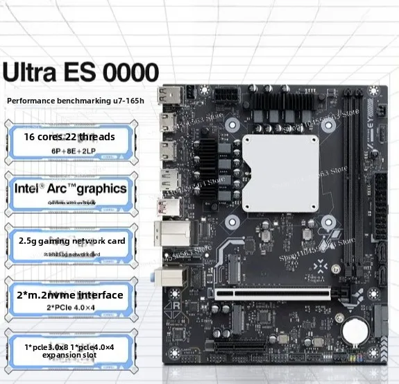 Ultra ES Onboard CPU Motherboard Kit Modt AI Processor 125H 155H 165H for Embedded System High Performance