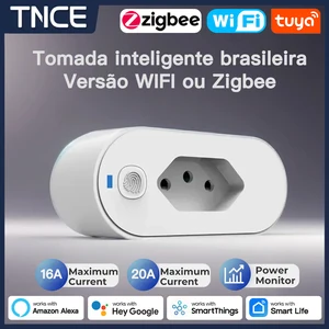TNCE TUYA adapter for Brazilian 16/20A, WiFi or Zigbee socket with power monitor, smart output control, compatible with Google Home Alexa voice command. 6 Main Sales Alexa - №4