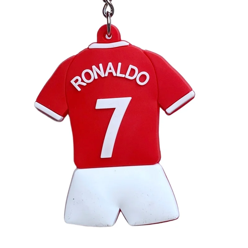 Football PVC Plastic Keychain Pendant RonaldoJerseyModel 5.5cm Action Figure Model