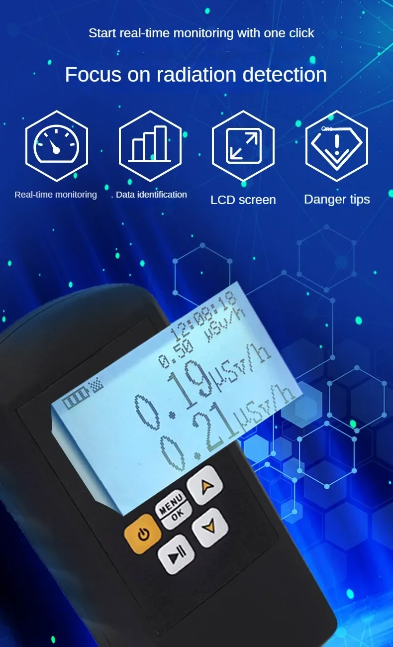 FS2011 personal Radiation exposure alarm marble radioactivity Geiger counter radiation detector
