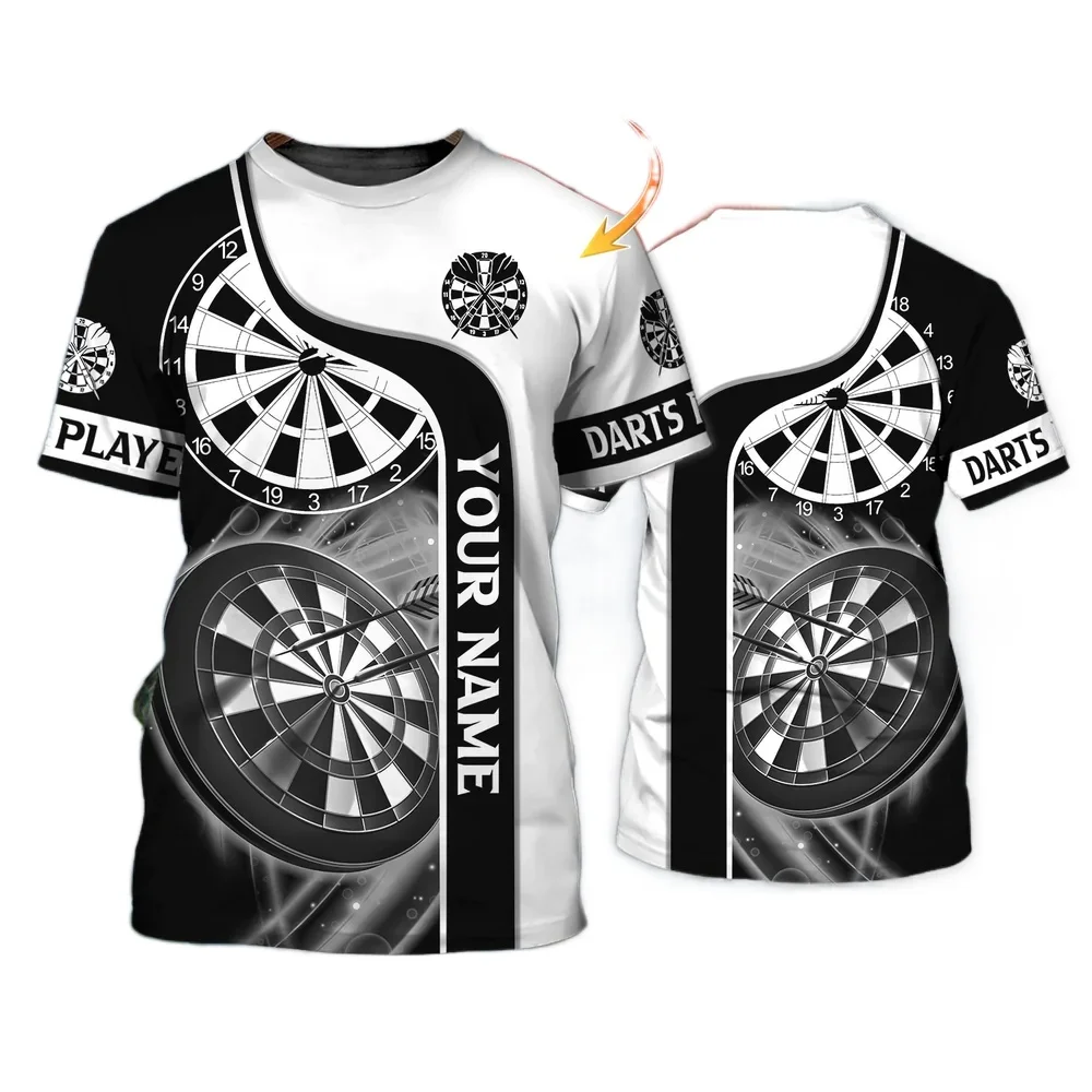 Summer PLstar Cosmos Custom Name Darts 3D Print T-shirt Unisex Casual Short Sleeve Dart Player Gift DW83