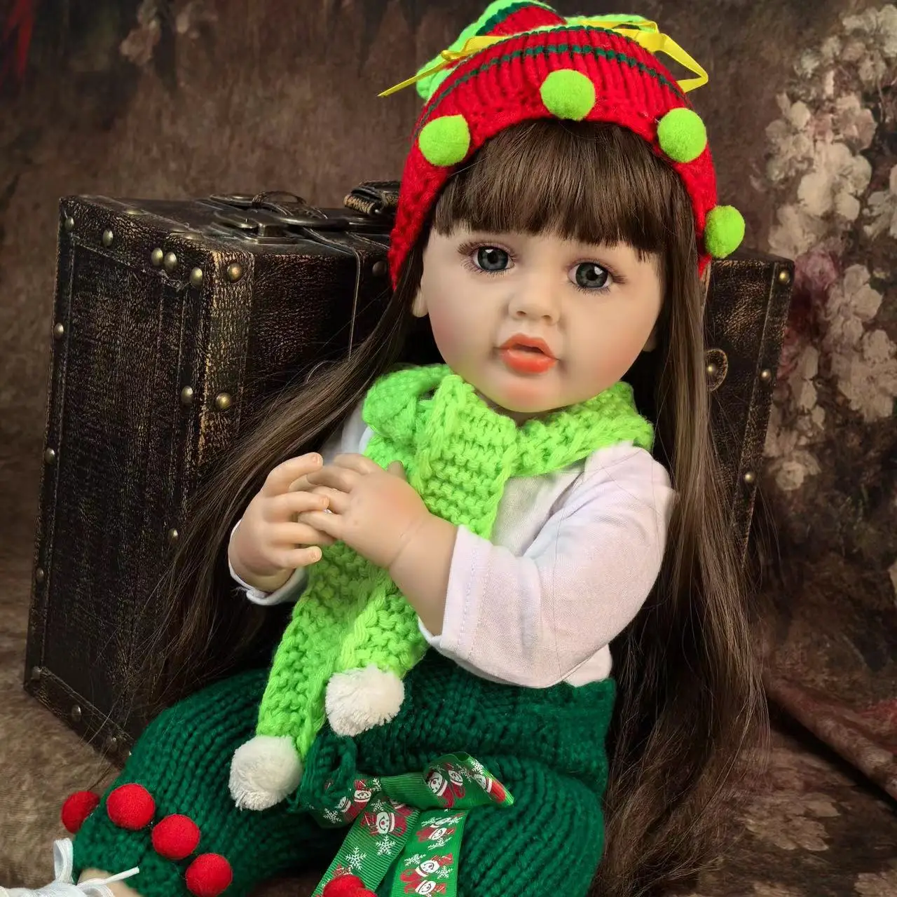 55 cm Realistic Reborn Baby Girl Doll Full Silicone Vinyl Babies Newborn Dolls Best Christmas Birthday Gift DIY Dress Up Toy