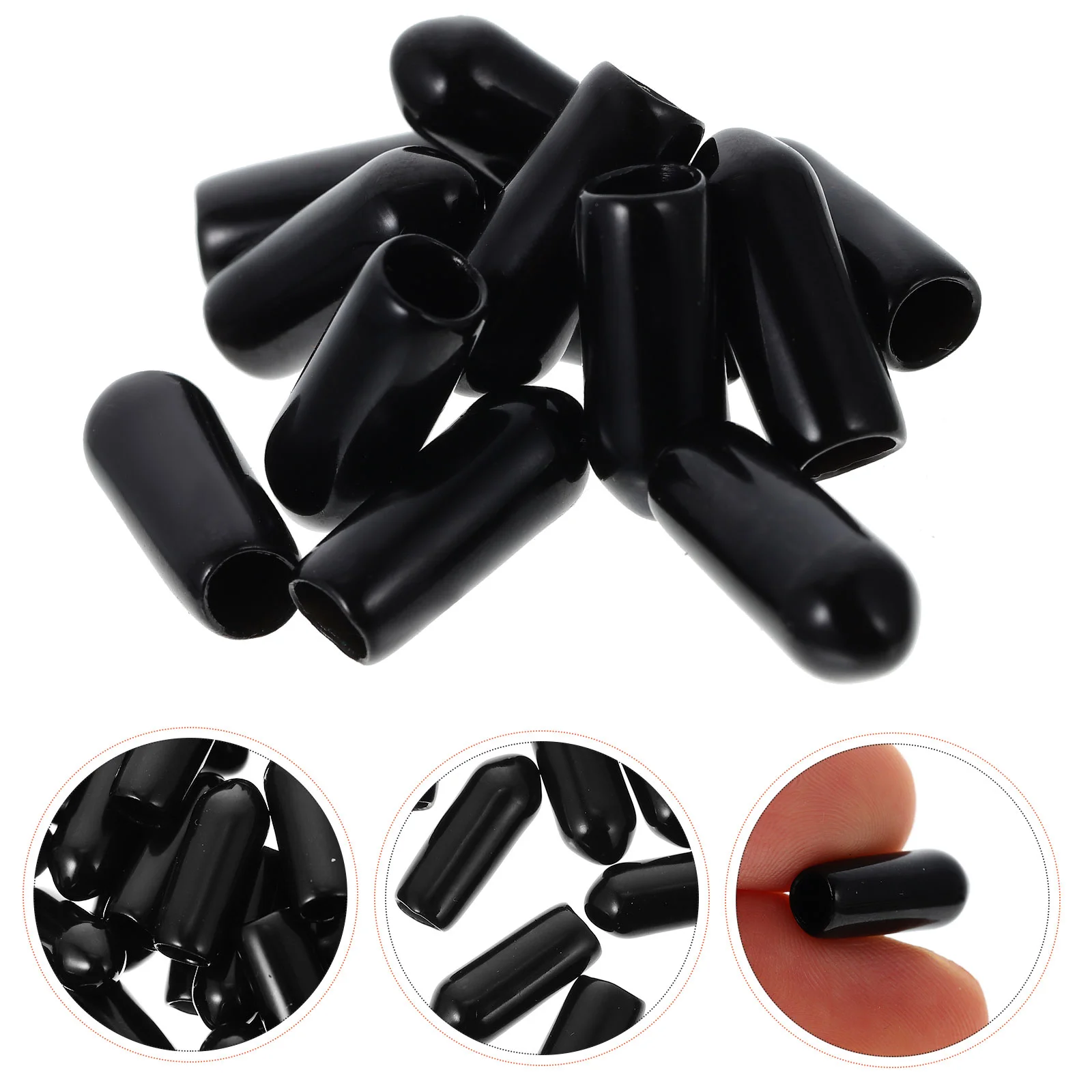 

100 Pcs Headgear Headband Foot Cover Headbands Air Valve Caps for Car Tires Rubber Ends Hair Hoops