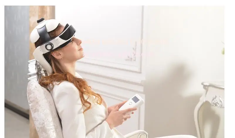 

Customizable Head Massager Eye Massager 2 in 1 Relieve Stress Promote Sleep Music Massage Helmet Automatic Infrared Pressure