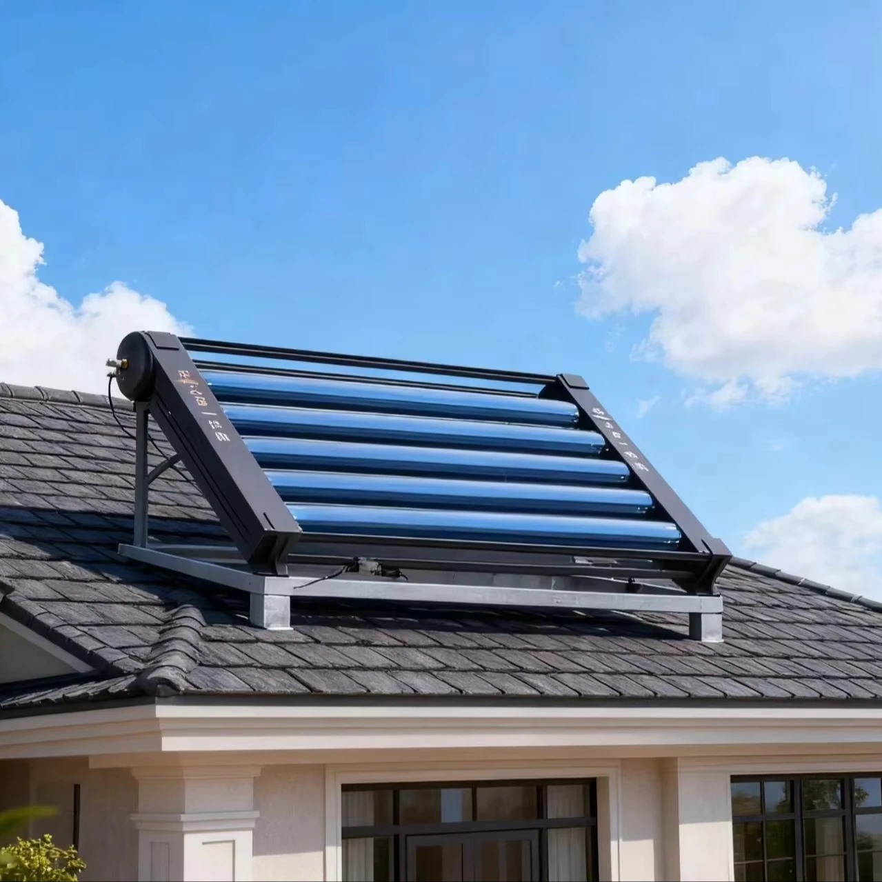 

【Hot】100L Tankless Pressurized Solar Water Heater Freestanding Evacuated Tube Energy Saving Hotels Outdoor Shower Bath Garage Us