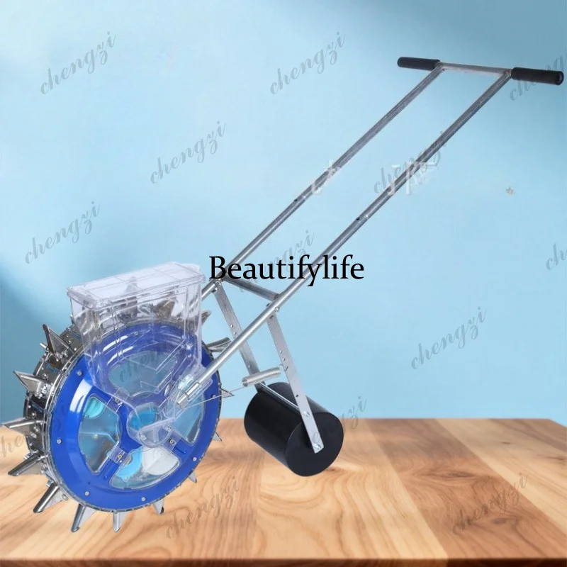 

Stainless steel cover model multifunctional corn, soybean, peanut, cotton hand-pushed seeder and seeder for spot-calling