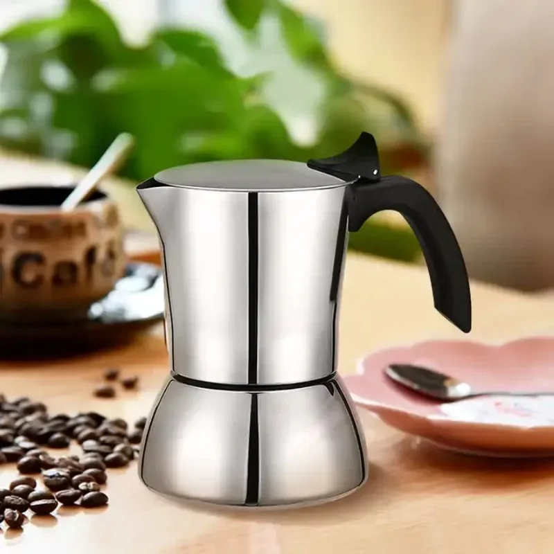 Stainless Steel Moka Pot Stovetop Espresso Maker Italian Coffee Percolator Coffee Brewer for Home Office Coffee Shop Camping Use