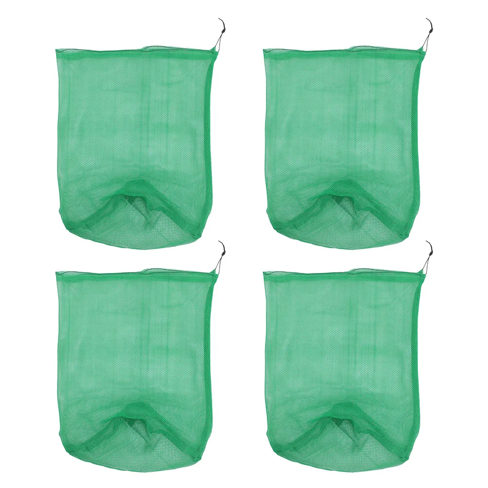 

4pcs Fishing Net Bag Lightweight Compact Nylon Mesh Drawstring Easy Cleaning High Grade Material Fish Catching Tool Diving