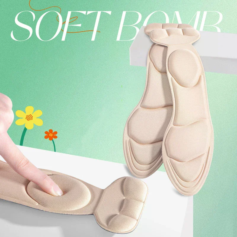 1Pair Memory Foam Insole Pad Inserts Heel Post Back Breathable Anti-slip For High Heel Shoe Insert Protector Shoes Insoles