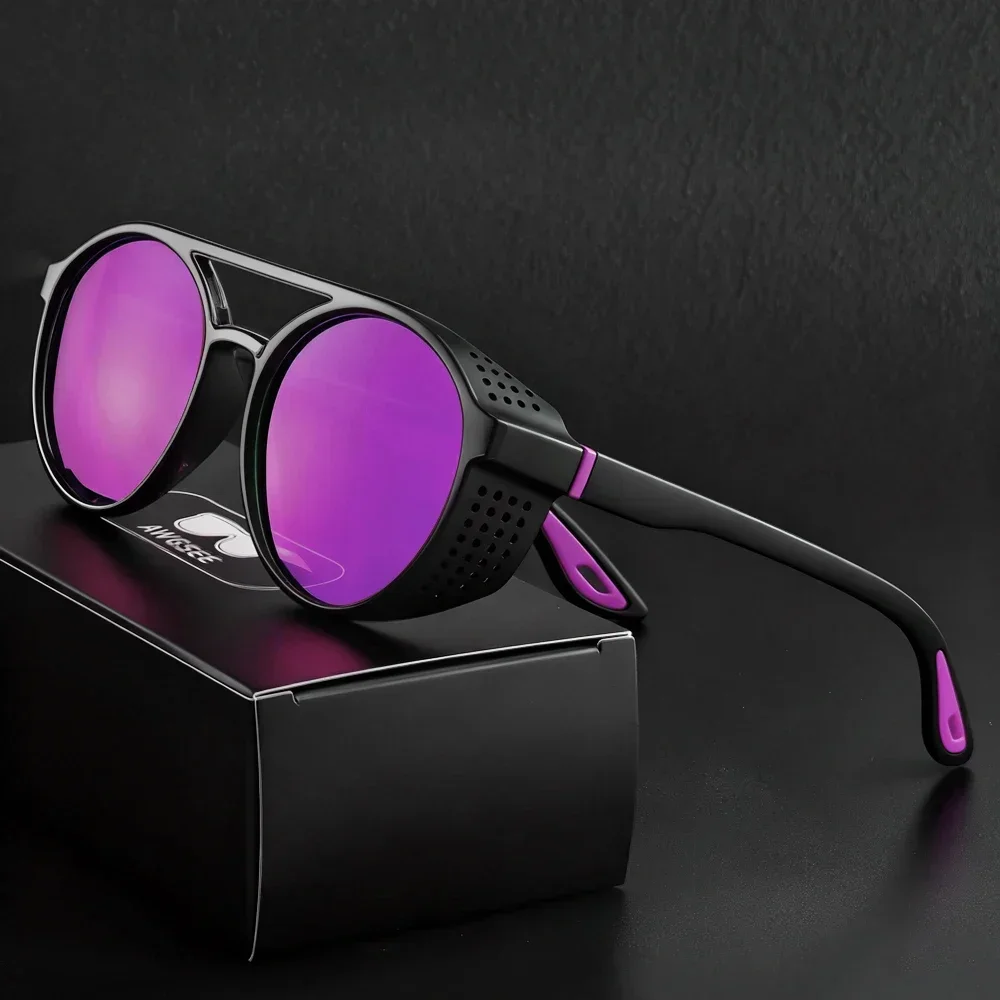 Gafas de sol polarizadas redondas Retro, gafas de sol Steampunk, gafas deportivas para correr, para pescar, conducir, para hombres y mujeres, gafas de conductor