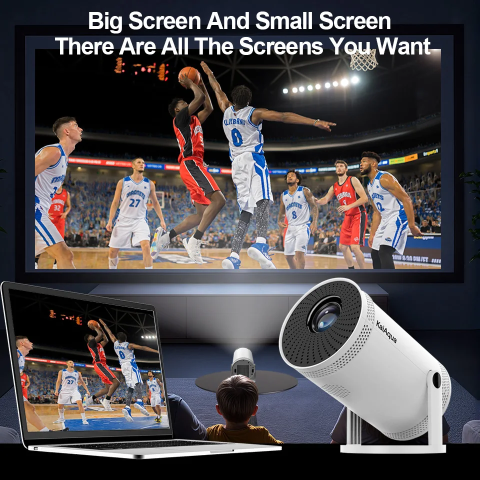 جهاز عرض صغير محمول يدعم 4K Dual Wifi6 260ANSI بلوتوث 5.0 1080P 1280*720P 180 °   دوران أجهزة العرض الخارجية للسينما المنزلية