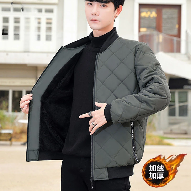 الراقية الرجال الملابس الخريف الشتاء سترة الصوف الدافئة يندبروف ملابس خارجية سحاب أكمام طويلة معطف سترات رجالي سترة جديدة #5