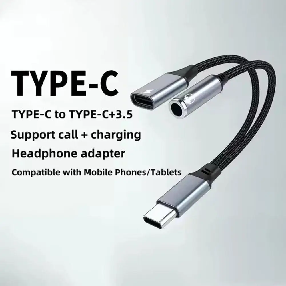USB C OTG 充電対応 Type C OTG スプリッター、USB C - AUX マイクジャック付き、iPhone、イヤホン用PD 60W急速充電対応、C5J8