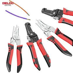 DELIXI ELECTRIC Wire Stripping Pliers Wire Pressing Pliers Wire Cutting Pliers 8-inch Multifunctional Pliers for Electrician.