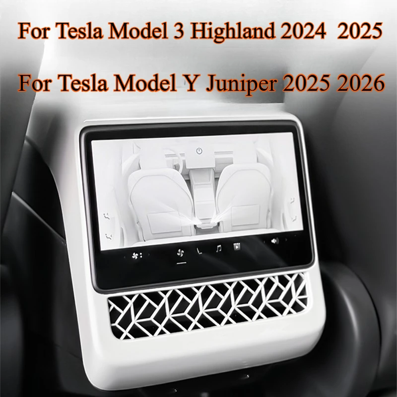 

Rear Screen Cover Protector Frame For Tesla Model 3 Highland 2024 Model Y 2025 2026 Juniper Back Air Vent Trim Protective Cover