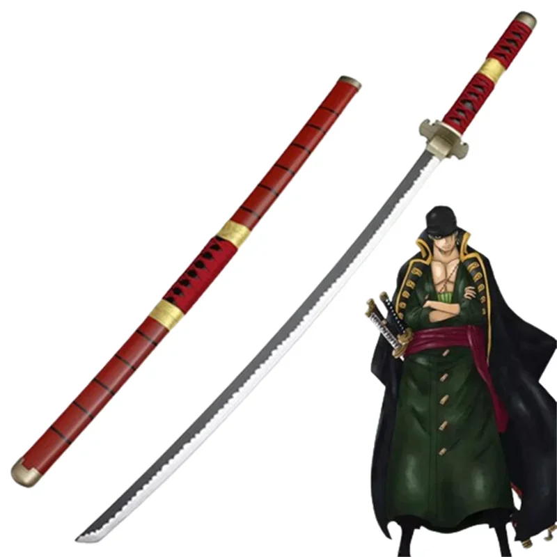 41inch Cosplay Roronoa Zoro Three-knife Ghost Cut Ver Weapon Prop Sandai Kitetsu Katana Sauron 104cm Wood Sword