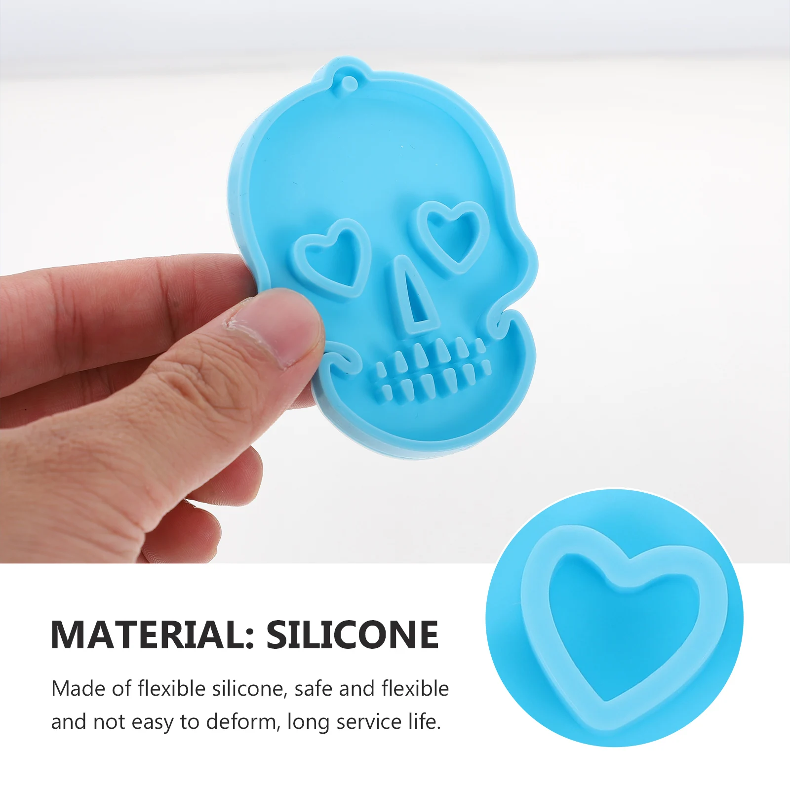 

5 Pcs Key Chain Mold Skull Keychain Silicone for Resin Earrings Silica Gel Molds
