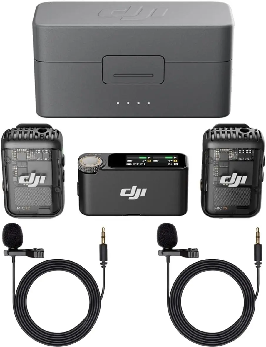 

DJI Mic 2 (2 TX + 1 RX + Charging Case), All-in-one Wireless Microphone, Intelligent Noise Cancelling, for iPhone, Android