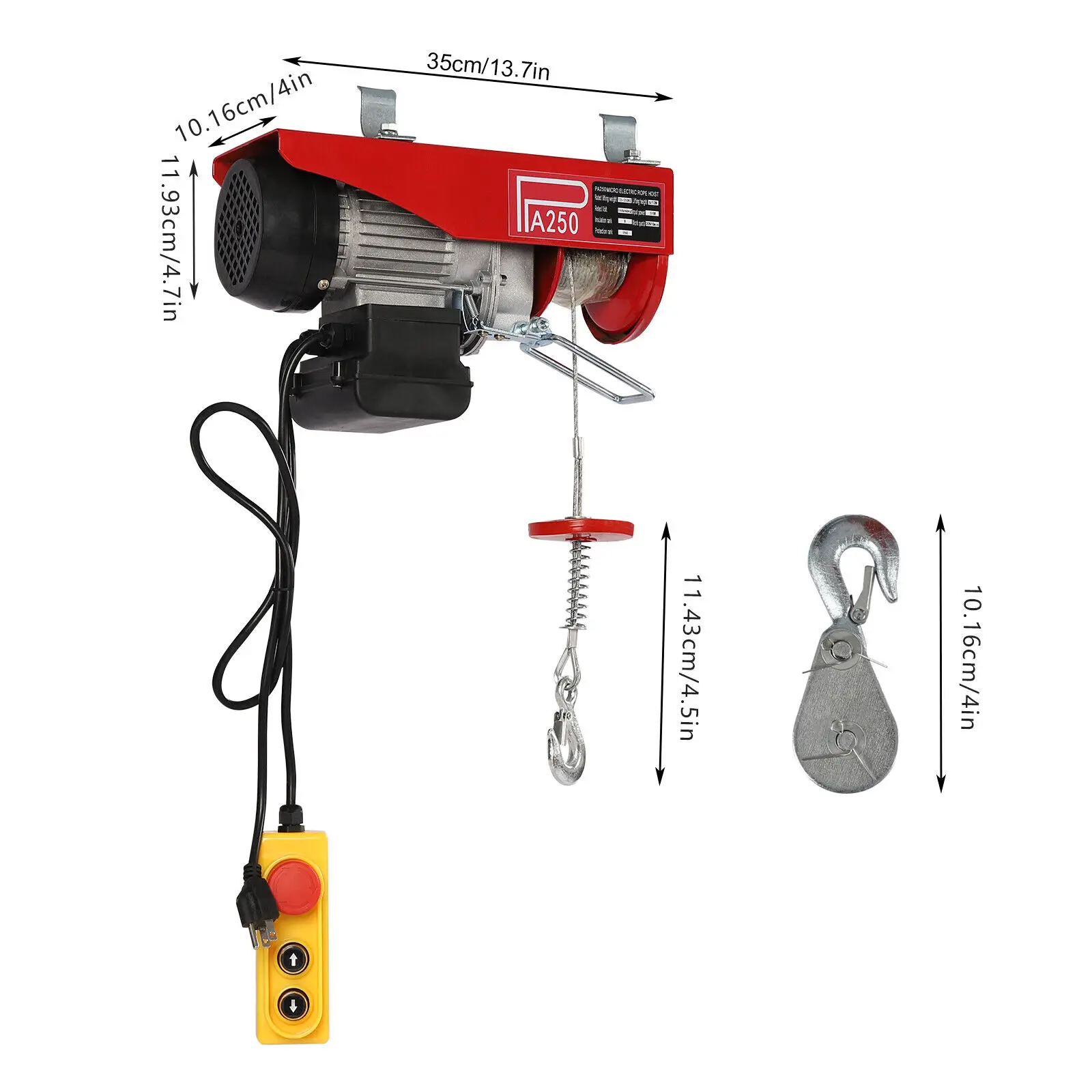 250kg High Load-bearing Electric Hoists with 2 Straps Miniature Electric Elevator with Emergency Stop Function