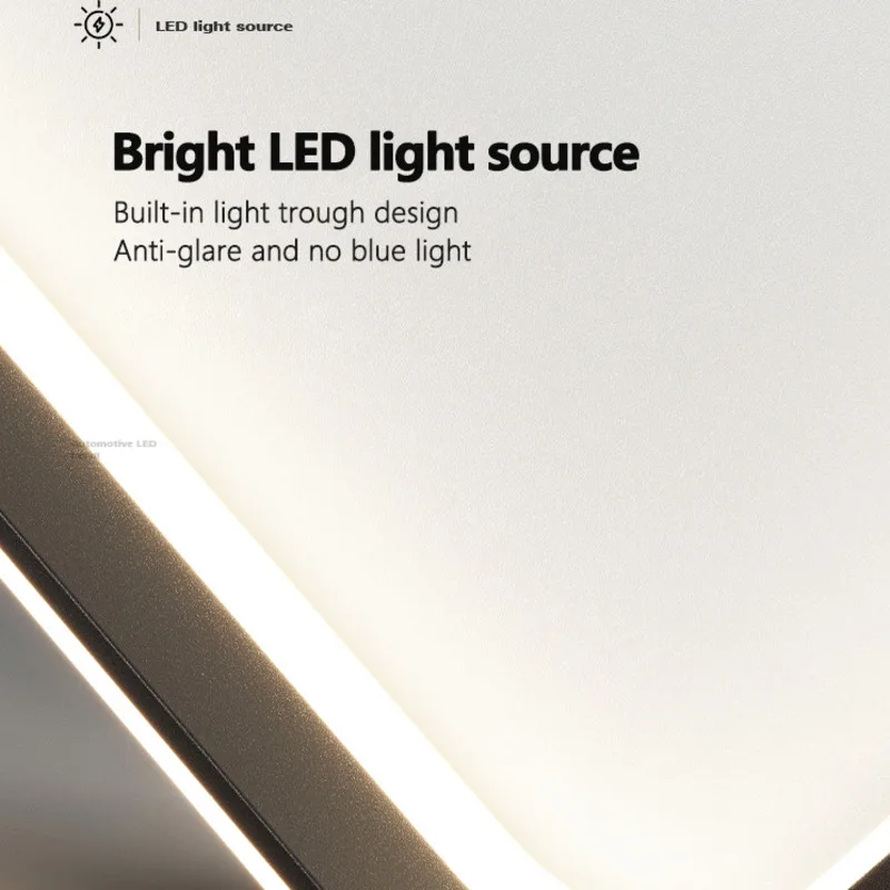 Imagem -06 - Nórdico Moderno Minimalista Quadrado Led Lâmpada do Teto Lâmpada do Quarto Principal Proteção Ocular Espectro Completo