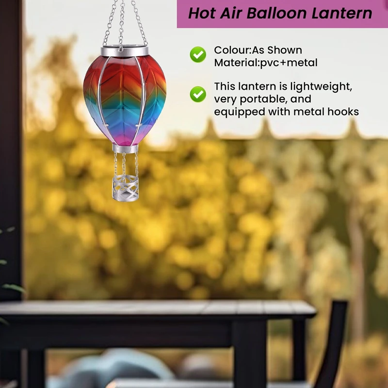 Solar Powered Hot Air Balloon Lantern Hot Air Balloon Garden Landscape Solar Lantern Hot Air Balloon Waterproof Lanterns