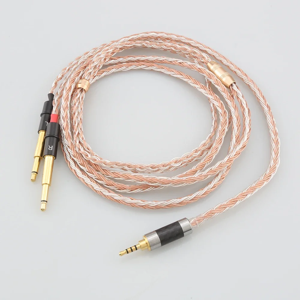 HiFi 2.5mm/3.5mm/4.4mm/6.5mm XLR 16 Core OCC Silver Plated Mixed Earphone Cable For Meze 99 Classics NEO NOIR Headset Headphone