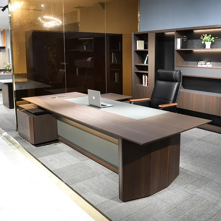 

Chairman of the Grand Boss Office Desk and Chair Combination, High end Light Luxury Boss Desk Chairman