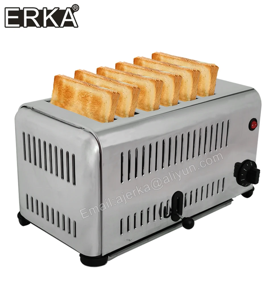 Metal Classic 6-Slice Toaster, Brushed Stainless Extra Wide Slots 6 Shade Settings Home-made Breakfast