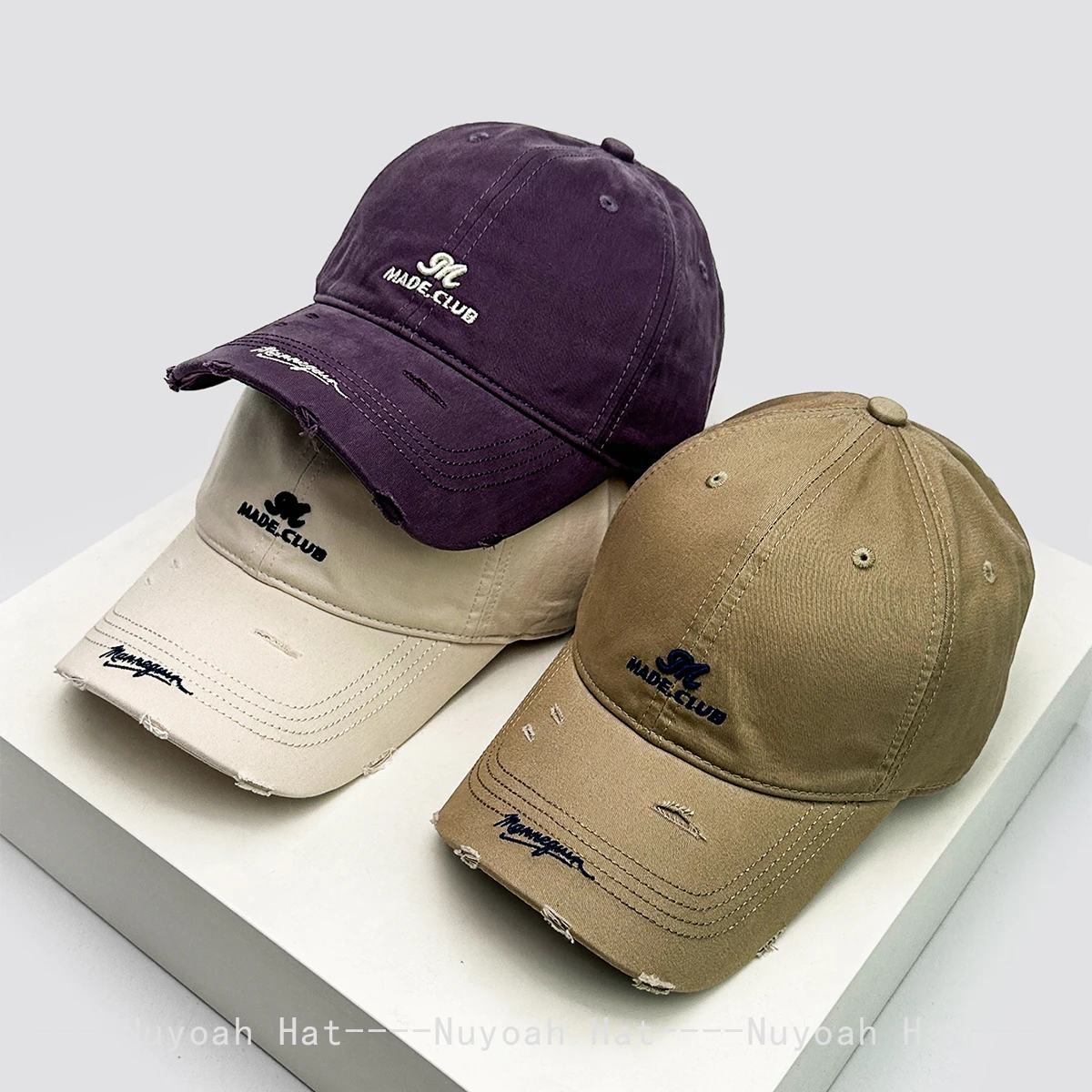 

New Men Women Broken Style Korean Embroidered m Letters Baseball Hats Sunshade Personal Versatile ins Peaked Caps Fashion Casual