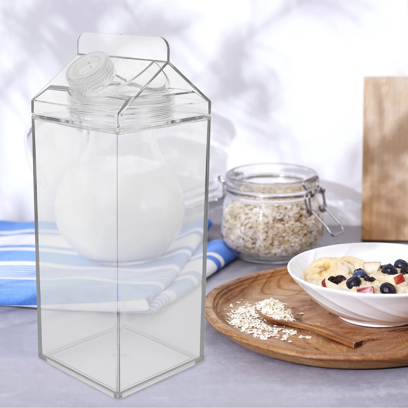 

Adorable Leakproof Water Bottle Portable Milk Carton Cup Reusable Juice Bottle for Outdoor Sports Gym Cycling Hiking Lightweight