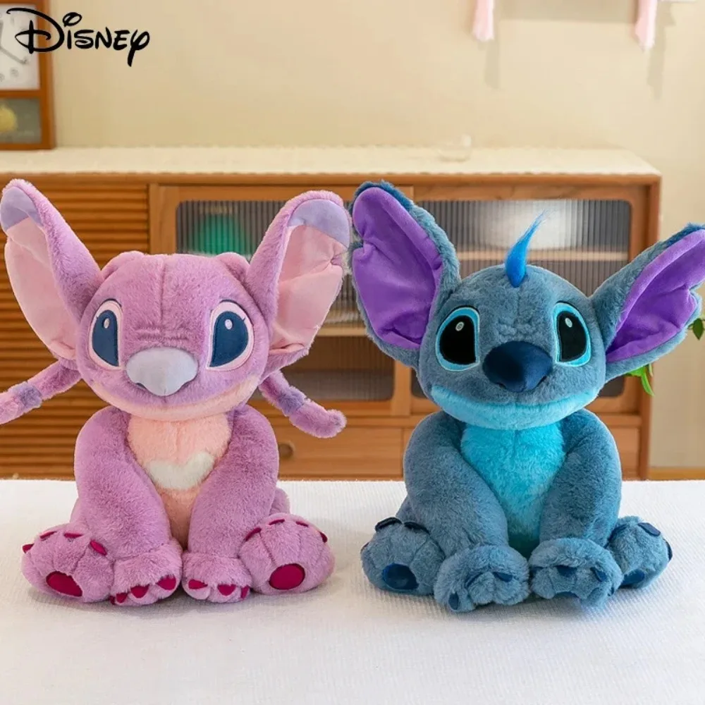 Anime Disney Kawaii Stitch Angel Stuffed Plush Toy Doll Cartoon Figure Soft Animals Pillow Room Decor Peluche Kids Birthday Gift