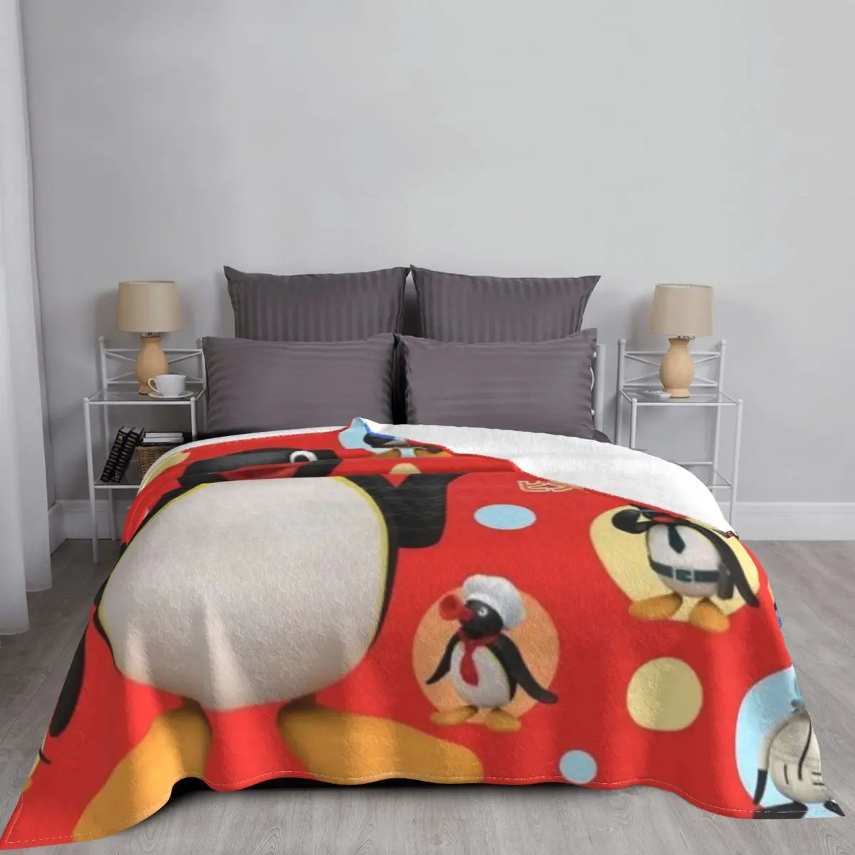 Pingu أنيمي 001828 التخييم بطانيات الحيوانات الأليفة رمي بطانية زوجين البطانيات البطانيات و يلقي رمي بطانية