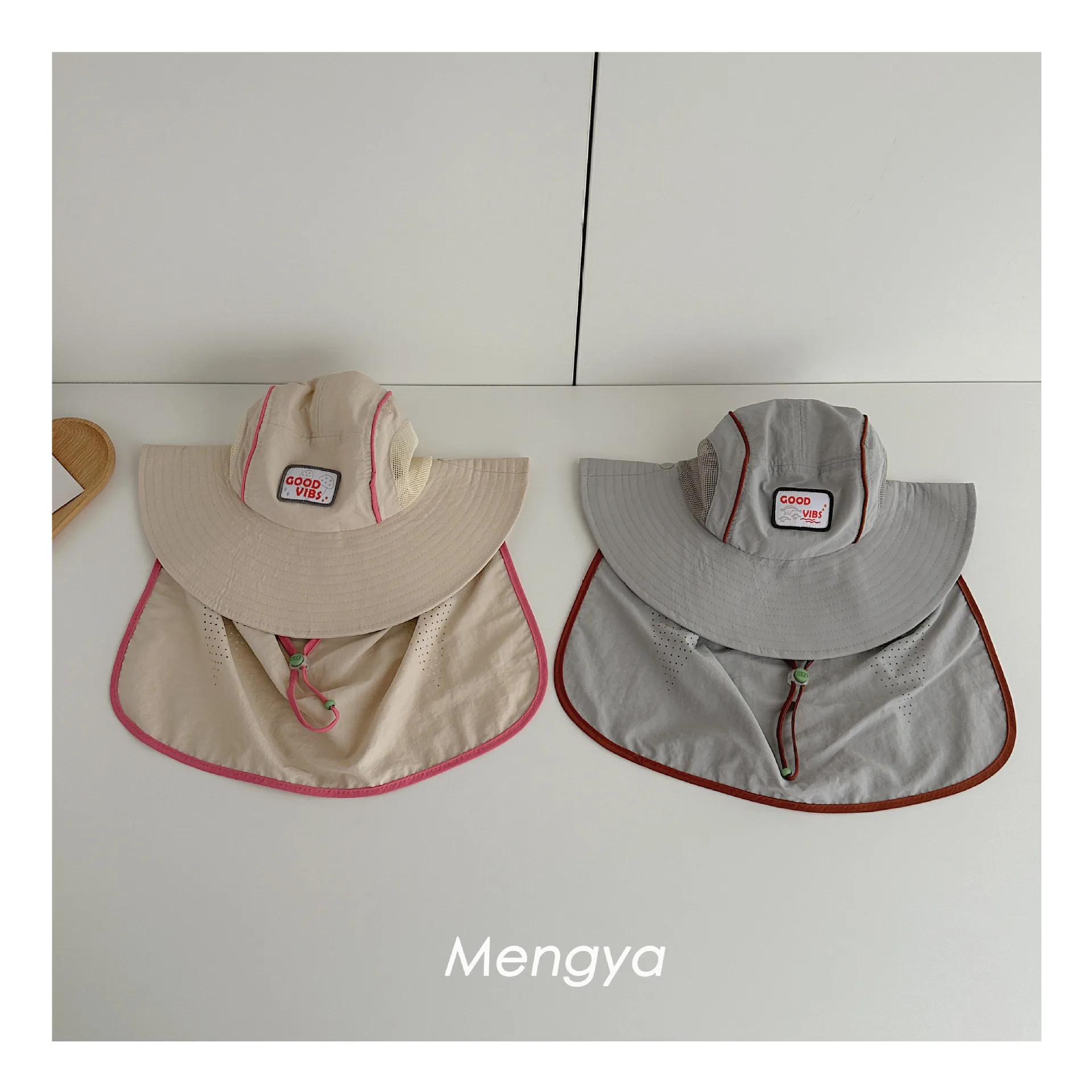 아기 남아 여아 스티칭 메쉬 속건 버킷햇 어린이 여름 - Camping Outdoor Quick Drying Sun Neck Protection Cap Hat 리뷰 및 가격