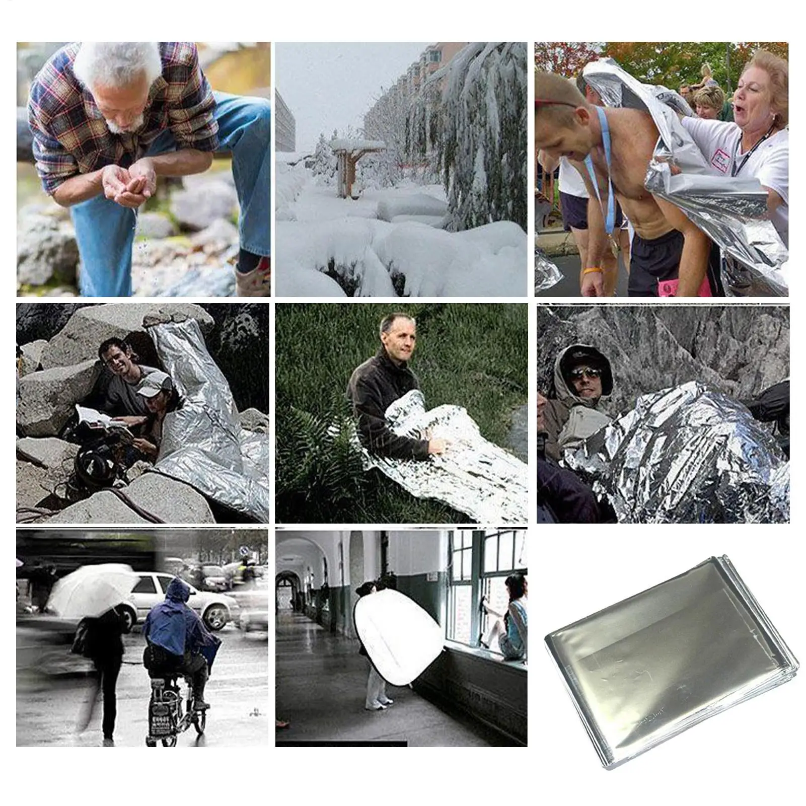 بطانيات البقاء على قيد الحياة بطانيات حرارية للتخييم في الهواء الطلق بطانية إنقاذ من الزلازل معطف واق من المطر بطانية عازلة للتخييم والتنزه #5