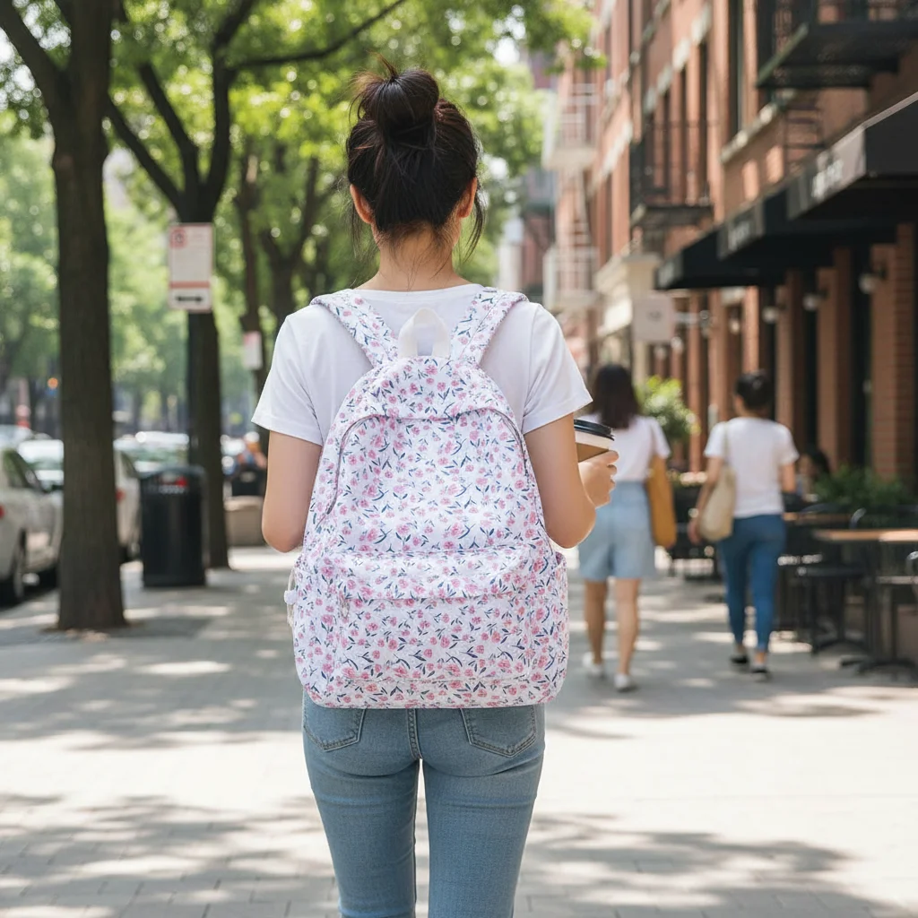 

Высококачественный модный студенческий рюкзак, эстетичная нейлоновая школьная сумка с цветочным принтом, повседневная сумка на плечо для отдыха, повседневная сумка-держатель для подростков