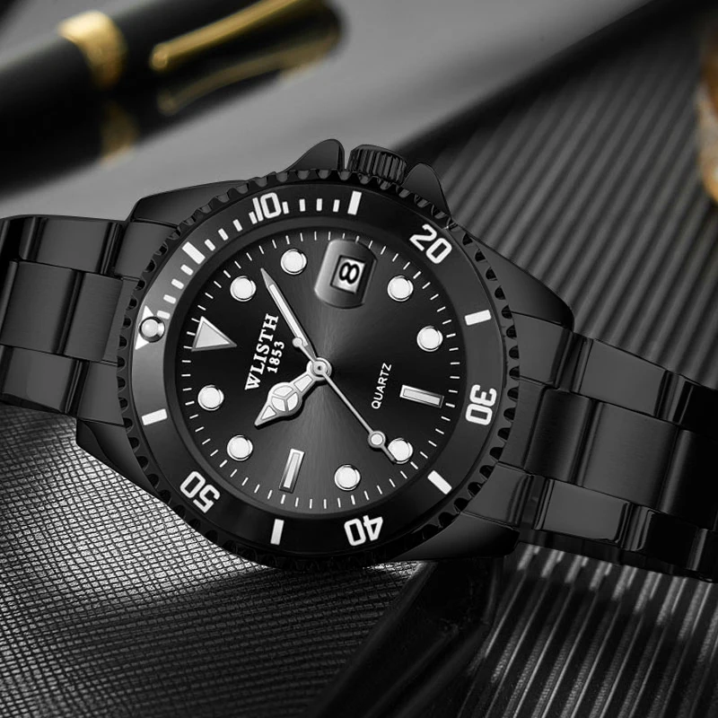 Classic Water Ghost Watch is suitable as a birthday gift for father and brother. Quartz Luminous Calendar Watch Steel Belt