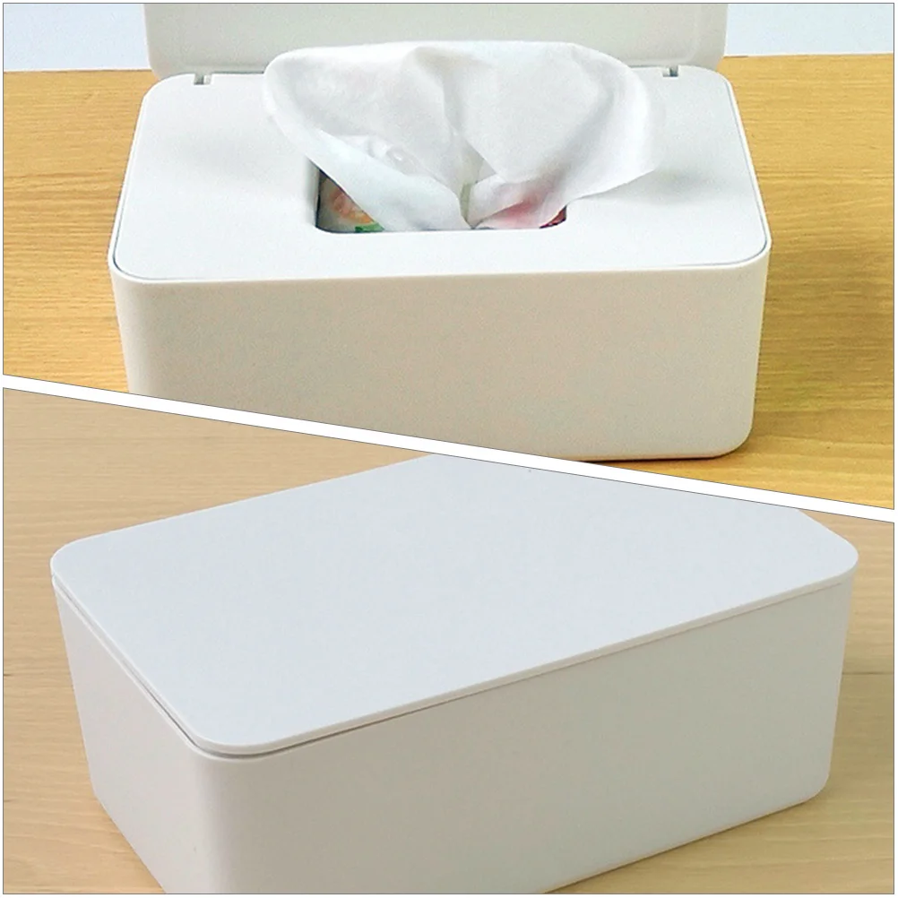 

2pcs Reusable Plastic Wipes Dispenser Wet Tissues Box For Bathroom Kitchen Nursery Travel Modern Lid Cover Compact Pp Material