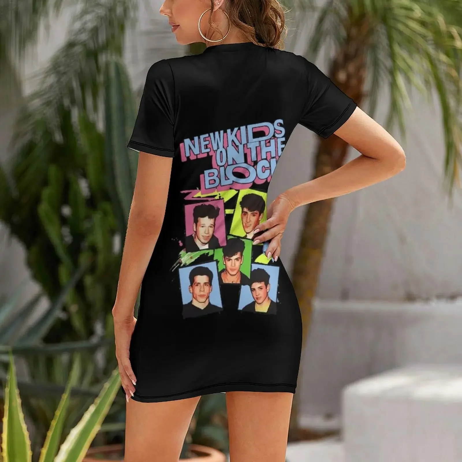 Vintage NKOTB Band Music Setup Official Short Sleeved Dress clothing women summer 2024 Women's dresses