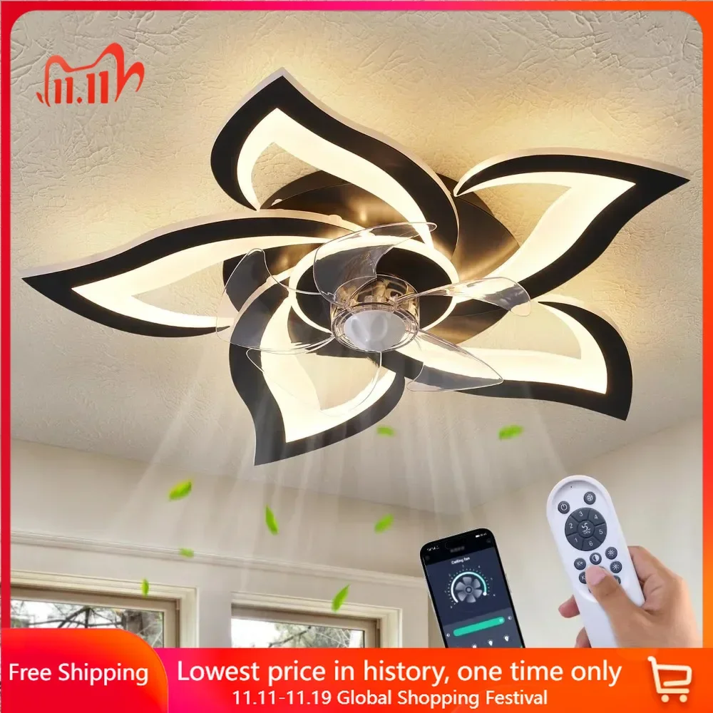 Ceiling Fan, with Lights Remote Control, 24