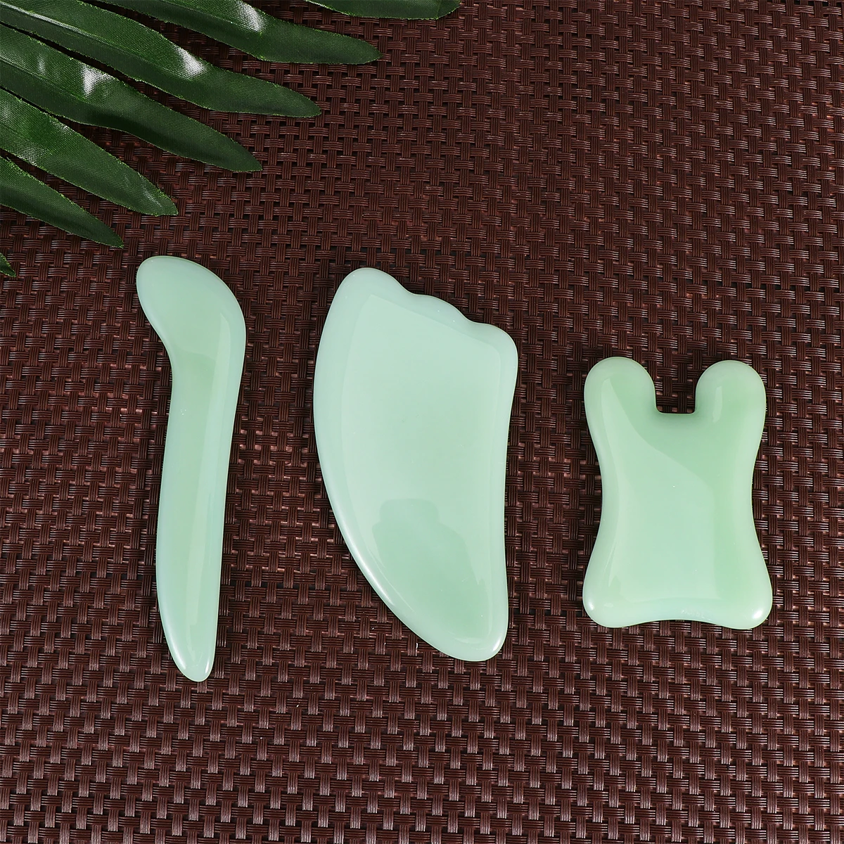 

3pcs Jade Gua Sha Treatment Plates Smooth Edges Durable Long Use Aventurine Scraping Therapy Accessories Massager Tools