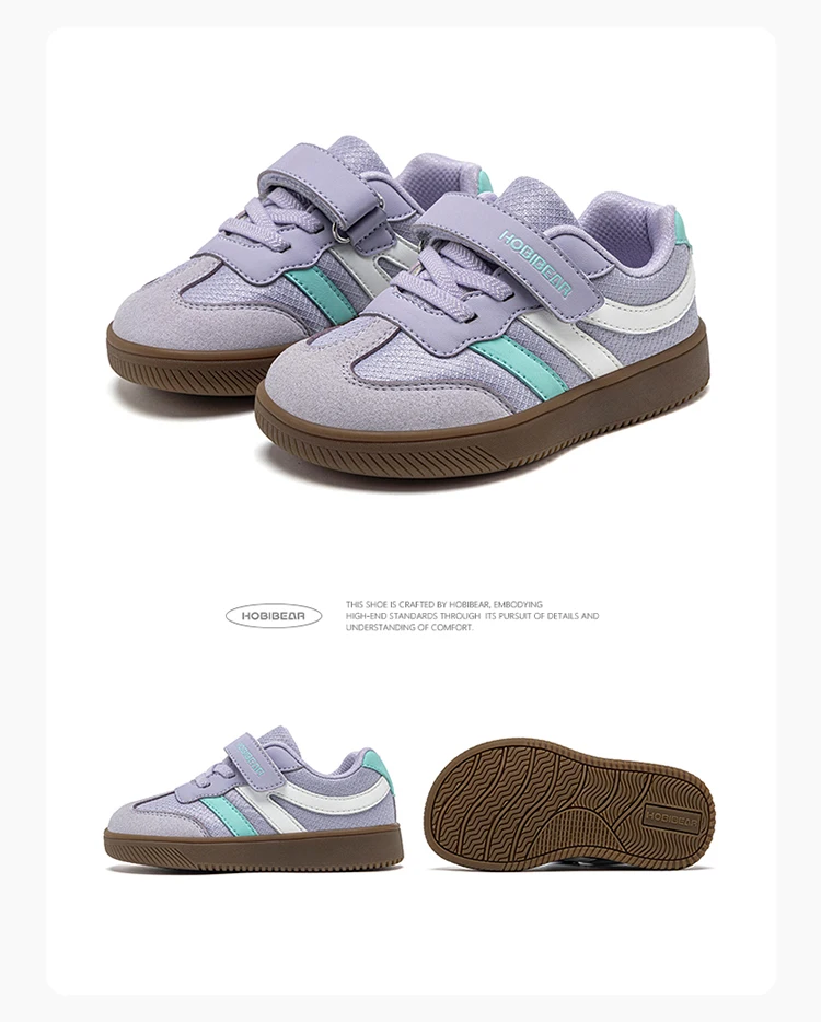 HOBIBEAR Schuhe mit breiter Zehenpartie für kleine Kinder, leichte Turnschuhe mit Klettverschluss, Kunstleder-Mesh-Wanderschuhe für Kleinkinder – Detail 18